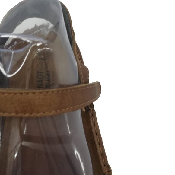 Naot Rosemary Beige Leather Hook & Loop Ankle Strap Sandals Size 42 US 11 Brown - Picture 11 of 12